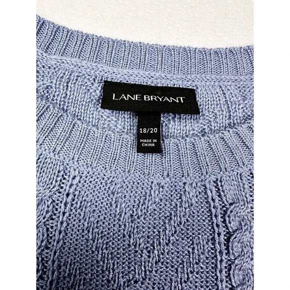 LANE BRYANT Sweater size 18/20 Womens Lilac Cable Knit 1095669 - Picture 4 of 9